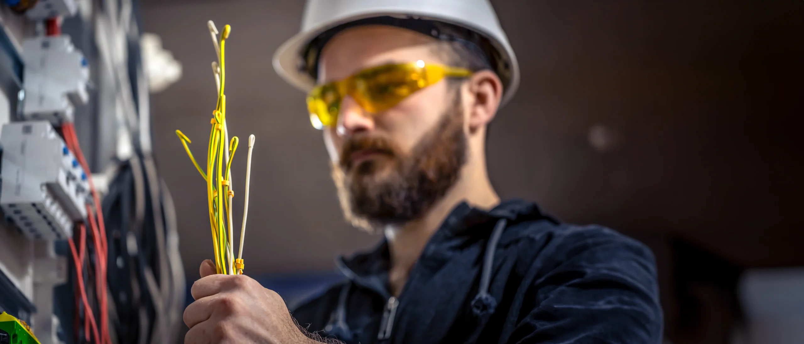 Elettricista al lavoro in Lombardia