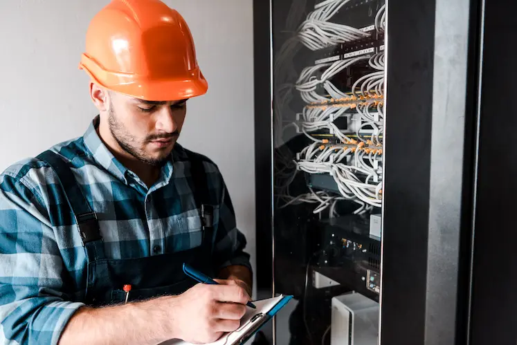 Elettricista al lavoro 